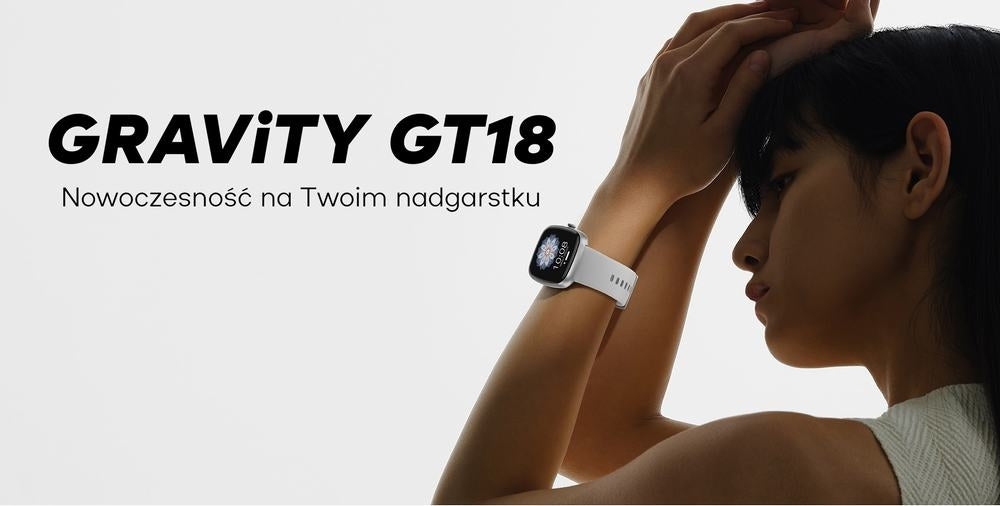 Smartwatch Męski GRAVITY GT18-4 Pomarańczowy Pasek Silikonowy + Czarny Pasek