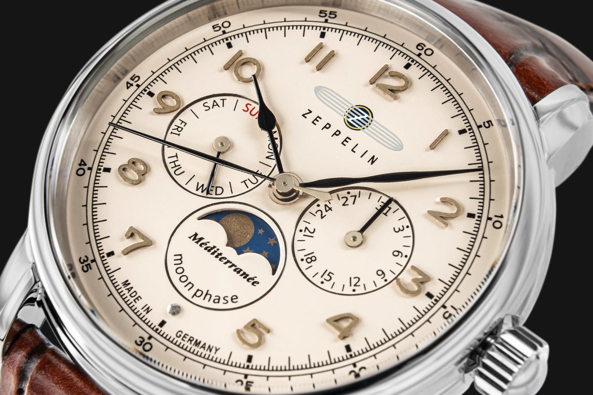 Zegarek Męski ZEPPELIN LZ121 Mediterranee Moonphase 9636-5 + BOX