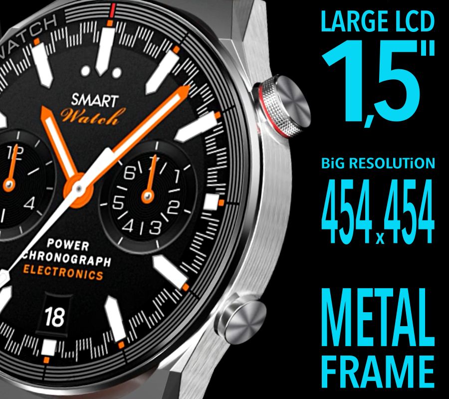 Smartwatch Rubicon RNCE99 Black Metal + Silicon SMARUB194