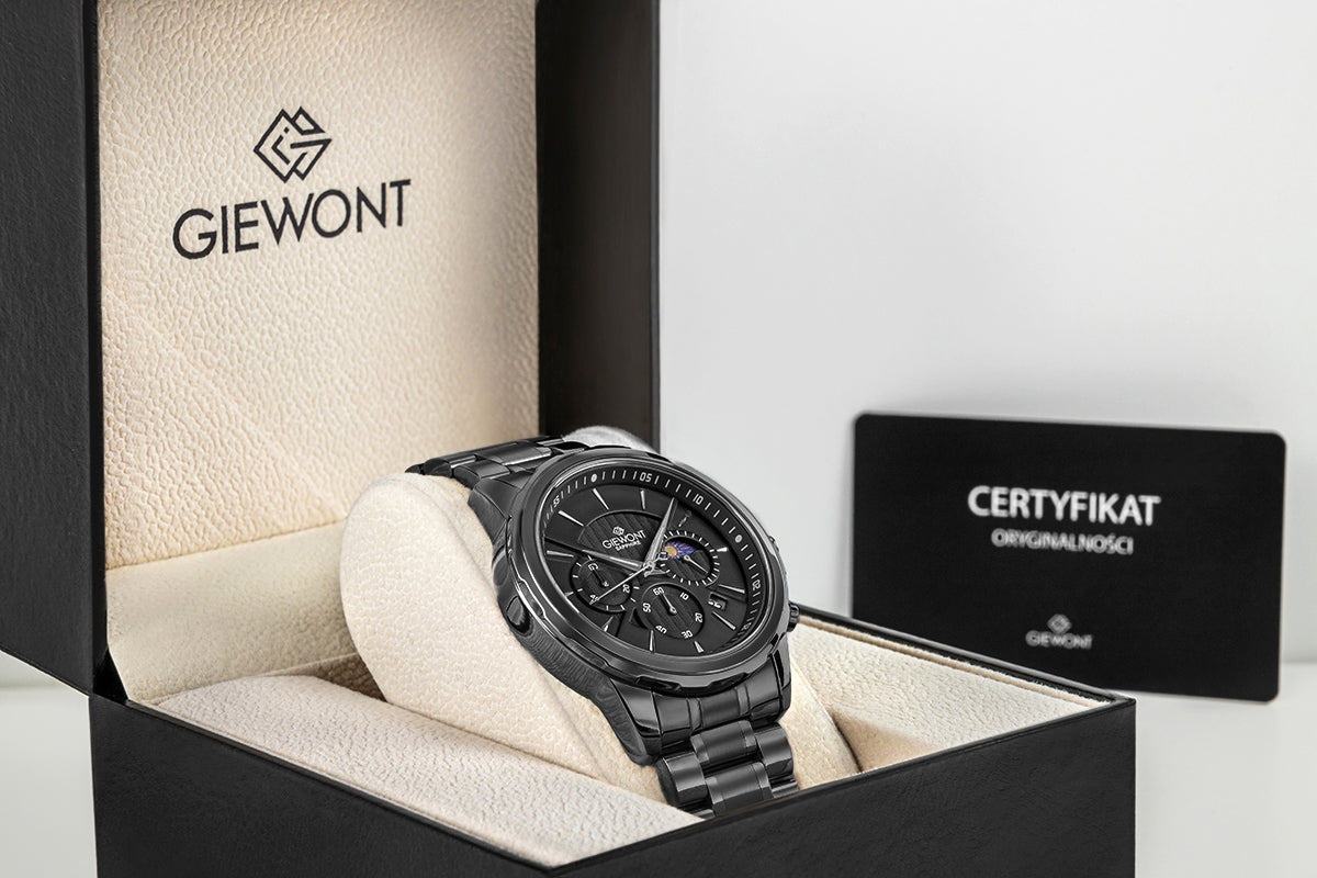 Zegarek Męski Giewont Chronograph Sapphire Czarny GW9460-B1