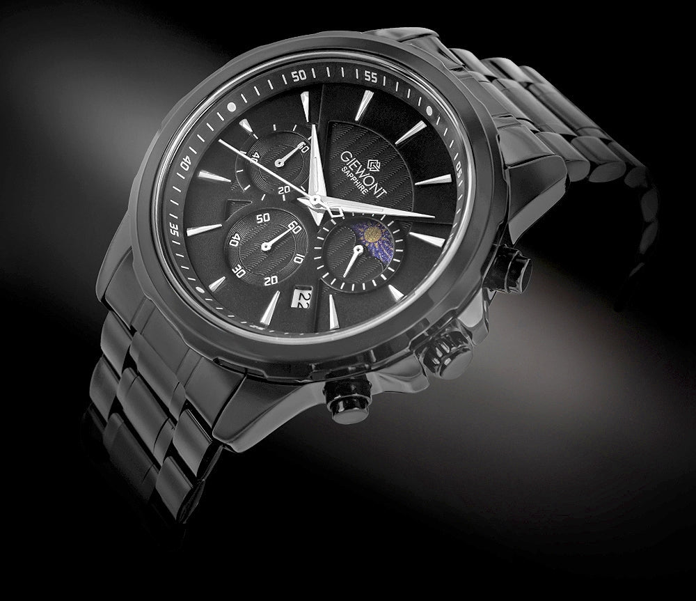 Zegarek Męski Giewont Chronograph Sapphire Czarny GW9460-B1