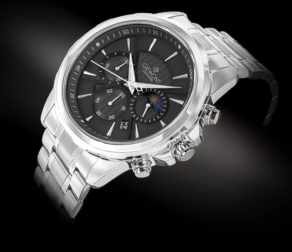 Zegarek Męski Giewont Chronograph Sapphire Srebrny GW9460-B2
