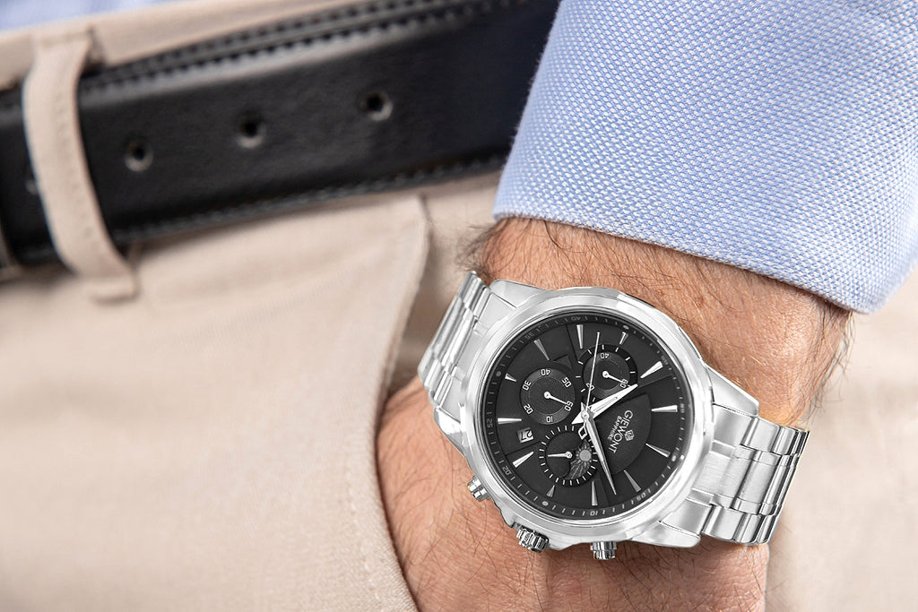 Zegarek Męski Giewont Chronograph Sapphire Srebrny GW9460-B2