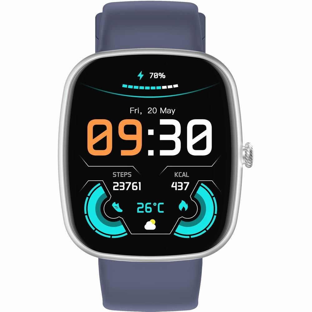 Smartwatch Męski GRAVITY GT18-6 Czarny Pasek Silikonowy + Granatowy Pasek