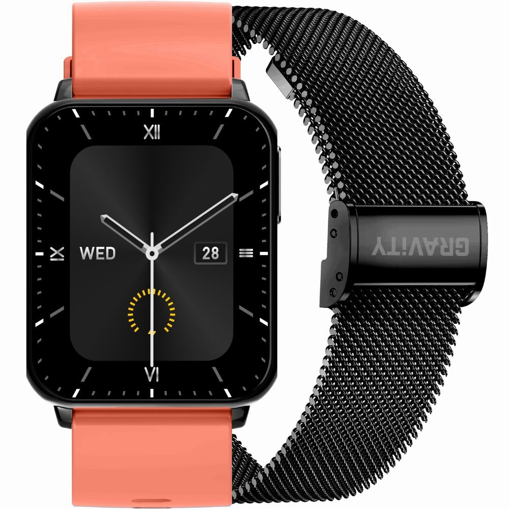 Smartwatch Gravity Czerwono Czarny 2 Paski GT17-10