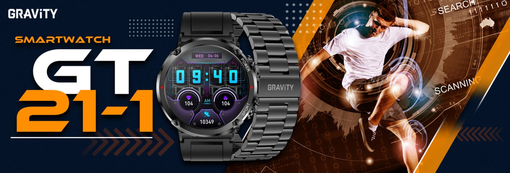 Smartwatch Gravity GT21-1+ Czarny Pasek Silikonowy