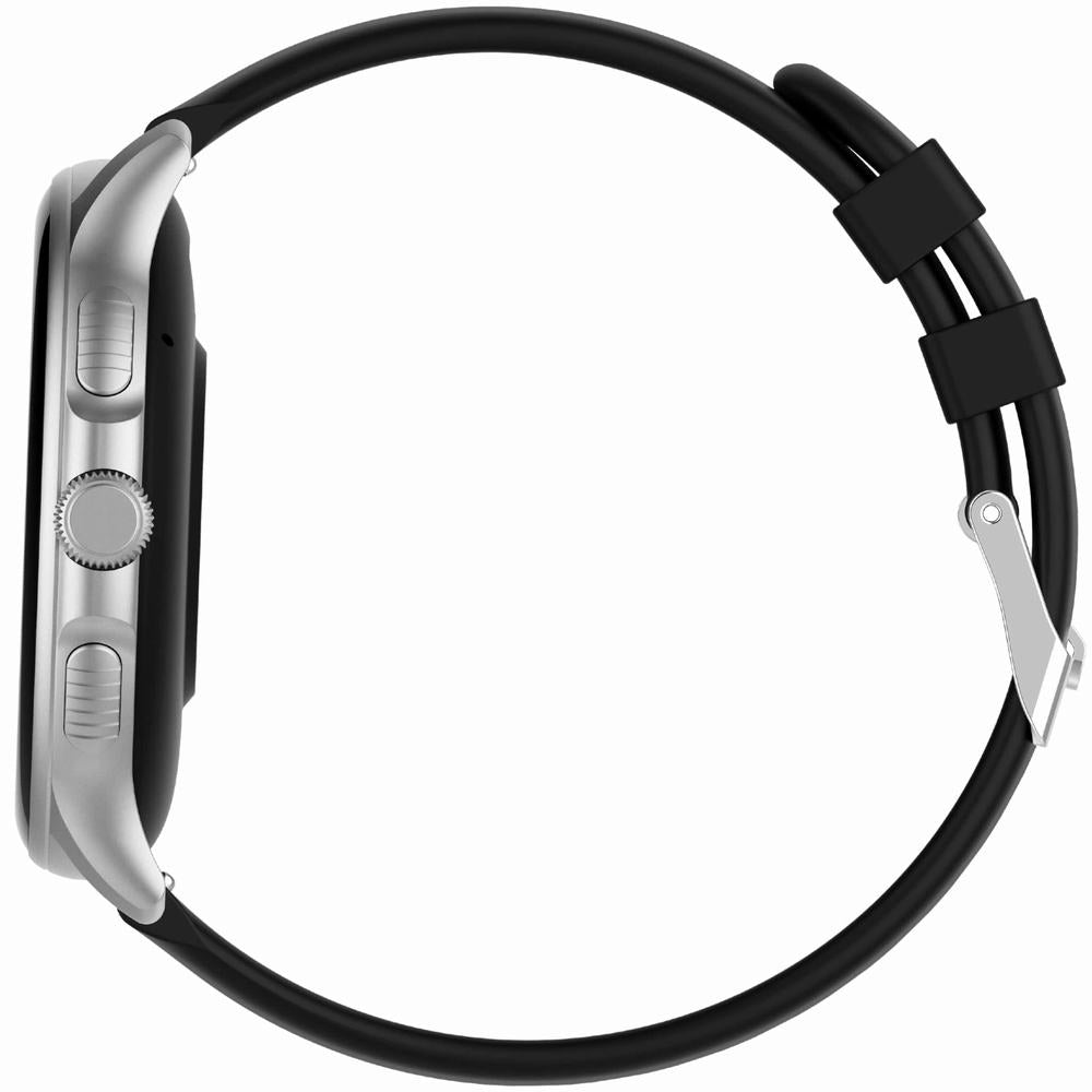 Smartwatch Damski GRAVITY GT12-7 Czarny Pasek Silikonowy + Srebrna Bransoleta
