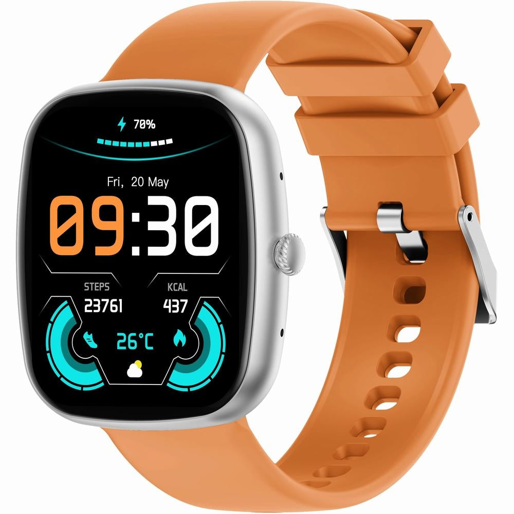 Smartwatch Męski GRAVITY GT18-4 Pomarańczowy Pasek Silikonowy + Czarny Pasek