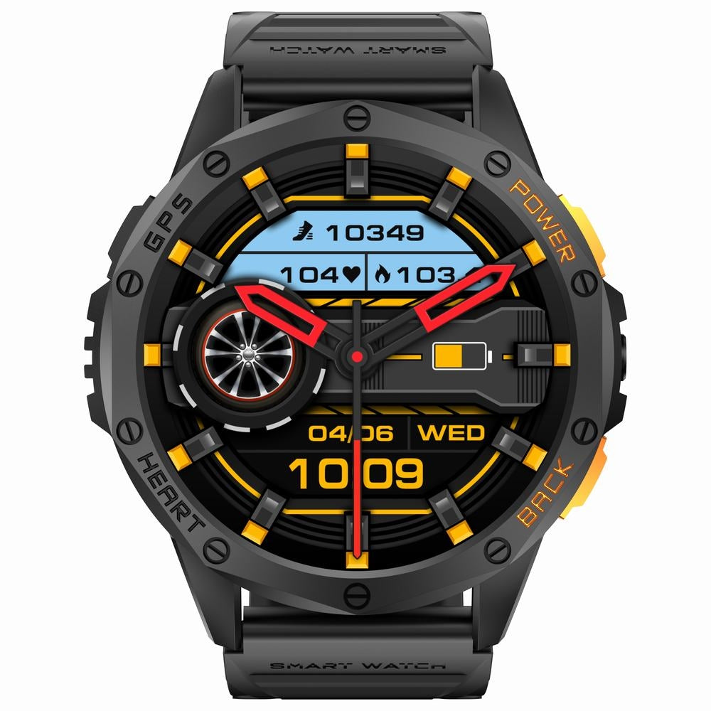 Smartwatch Męski GRAVITY GPS GT24-2 Czarny Pasek Silikonowy + Biały Pasek Silikonowy