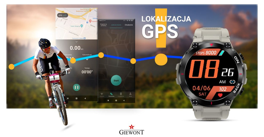 Smartwatch GIEWONT Pionier GPS GW460-3 - Light Stone