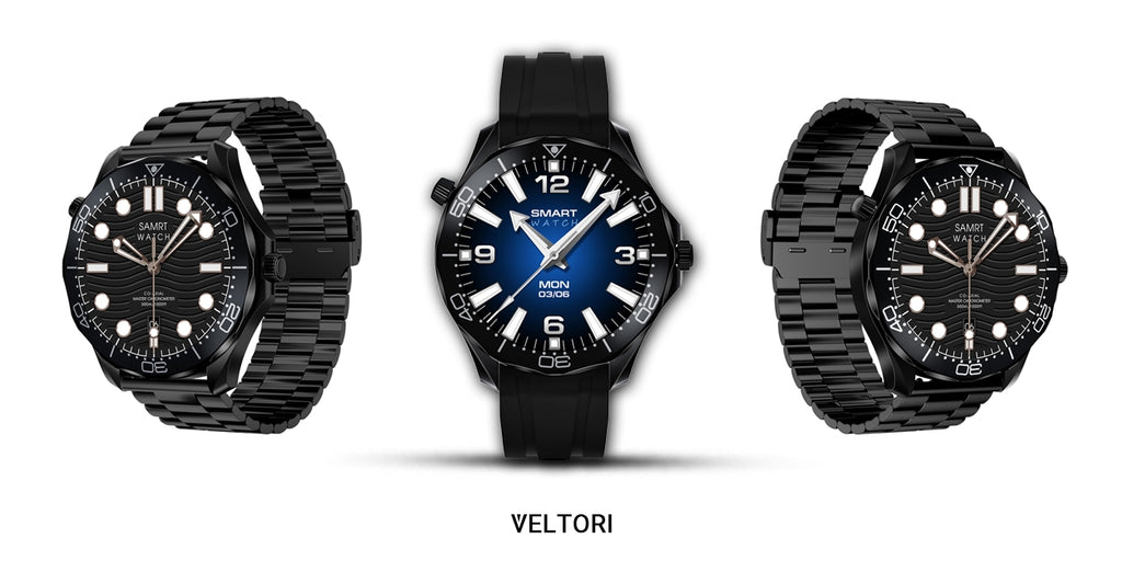 Smartwatch VELTORI VT150-1 Czarny Pasek Silikonowy + Czarna Bransoleta