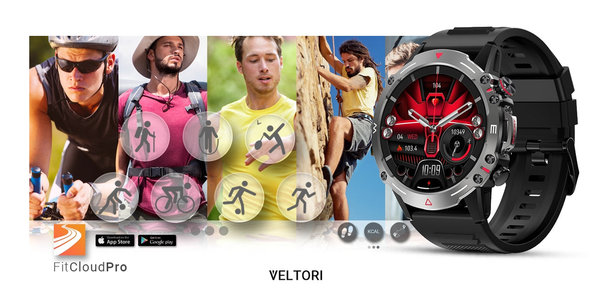 Smartwatch VELTORI VT110-1 Czarny Pasek Silikonowy