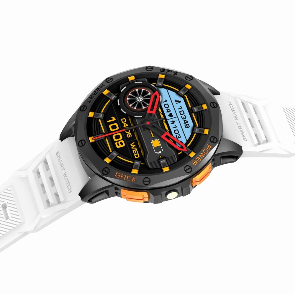 Smartwatch Męski GRAVITY GPS GT24-2 Czarny Pasek Silikonowy + Biały Pasek Silikonowy