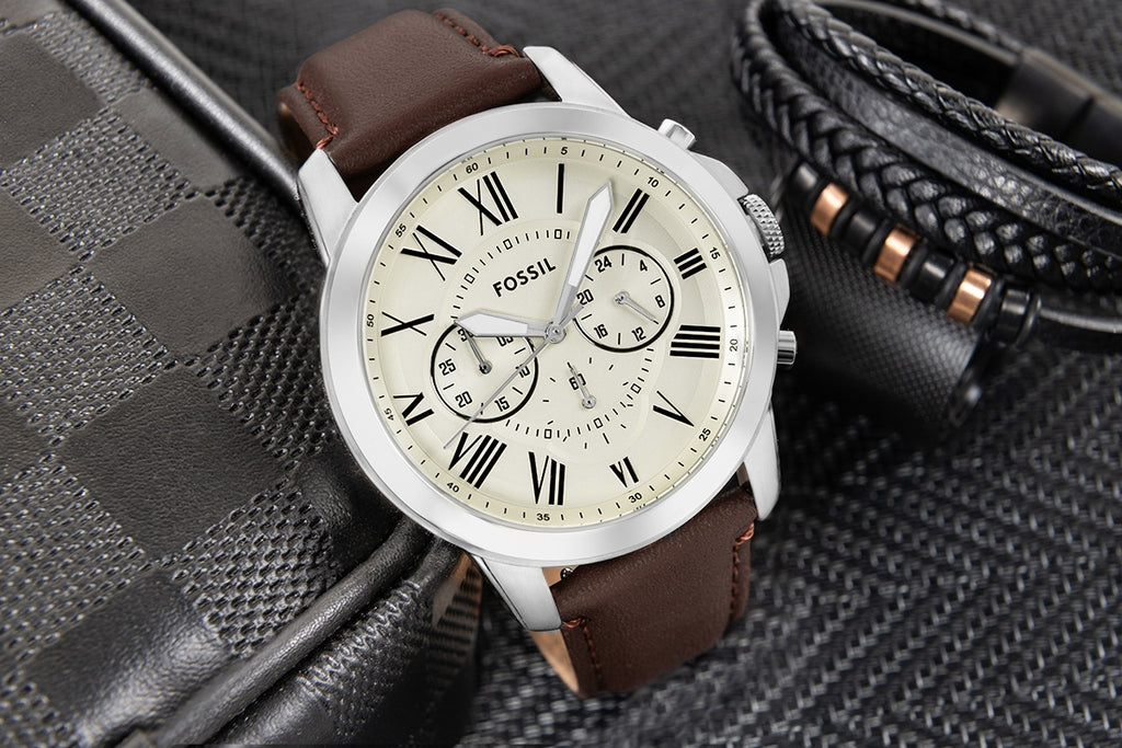 Zegarek Męski FOSSIL Grant Leather FS4735 + BOX