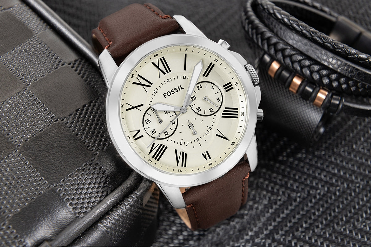 Zegarek Męski FOSSIL Grant Leather FS4735 + BOX