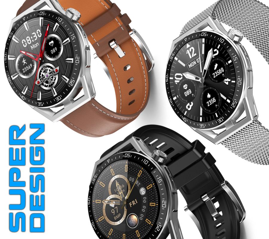 Smartwatch  Rubicon RNCE88-2 Czarny- Czarny Pasek Silikonowy + Czarna Bransoleta
