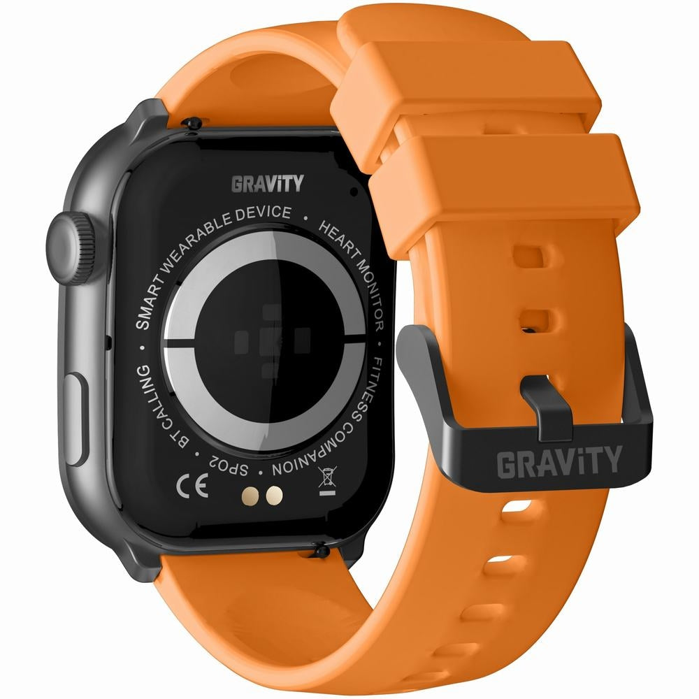 Smartwatch Męski GRAVITY GT28-2 Pasek + Bransoleta Pomarańczowo Czarny